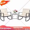 Outdoor Furniture - Three Pieces of Outdoor Swing Bistro Set Porch with Black Wicker Furniture - Living Room Chairs