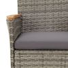 5 Piece Patio Bistro Set with Cushions Gray Poly Rattan