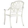 5 Piece Bistro Set Cast Aluminum White