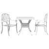 3 Piece Bistro Set White Cast Aluminum