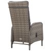 3 Piece Patio Bistro Set Poly Rattan Gray