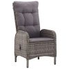 3 Piece Patio Bistro Set Poly Rattan Gray