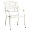 5 Piece Bistro Set Cast Aluminum White