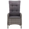 3 Piece Patio Bistro Set Poly Rattan Gray