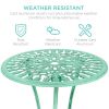 2024 New 3-Piece Outdoor Rust-Resistant Cast Aluminum Patio Bistro Set with Tulip Design, Antique Finish