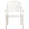 5 Piece Bistro Set Cast Aluminum White