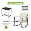 Outdoor Furniture - Three Pieces of Outdoor Swing Bistro Set Porch with Black Wicker Furniture - Living Room Chairs