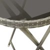 3 Piece Patio Bistro Set Poly Rattan and Glass Gray