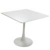 31.5"H White Tulip Table Mid-Century Dining Table with Round MDF Table Top;  Pedestal Dining Table;  End Table Leisure Coffee Table XH