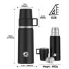 Healter 850ml Travel Vacuum Flask;  Water Thermos Bottle for Coffee;  Built-in Lid Cup;  Stainless Steel;  Thermal Tea Mug;  Sport Bottles