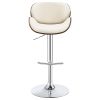 Ecru and Chrome Adjustable Bar Stool