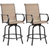 Patio Swivel Bar Stools Outdoor Chairs Set of 2 Outdoor High Bistro Stools Outdoor Furniture, All-Weather Patio Stools