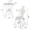 Patio Balcony Stylish Cast Aluminum Bistro Bar Table  Chair 3 Pcs Set