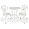 Patio Balcony Stylish Cast Aluminum Bistro Bar Table  Chair 3 Pcs Set