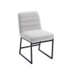 Upholstered Linen Fabric Dining Chairs Set of 2 With Metal Legs