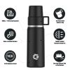 Healter 850ml Travel Vacuum Flask;  Water Thermos Bottle for Coffee;  Built-in Lid Cup;  Stainless Steel;  Thermal Tea Mug;  Sport Bottles