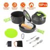 Outdoor Hiking Picnic Camping Cookware Set Picnic Stove Aluminum Pot Pans Kit