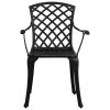 3 Piece Bistro Set Cast Aluminum Black