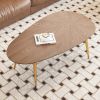 Modern Solid Wood Coffee Table Small Household Simple Home Tea Table Creative Oval Small Coffee Table for Living Room