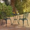 NUU GARDEN Patio Bistro Sets 3 Piece Cast Aluminum Bistro Table and Chairs Set with Umbrella Hole Bistro Set of 2