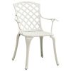 3 Piece Bistro Set Cast Aluminum White