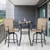 Patio Swivel Bar Stools Outdoor Chairs Set of 2 Outdoor High Bistro Stools Outdoor Furniture, All-Weather Patio Stools